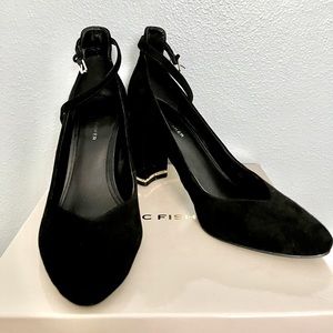 Marc Fisher Black Ankle Strap Pumps